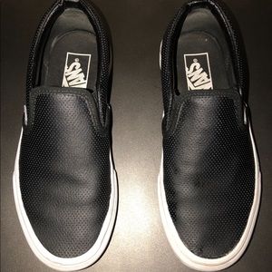 Black Leather Vans Water Resistant